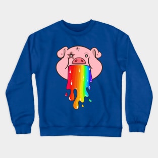 Pig vomiting a rainbow Crewneck Sweatshirt